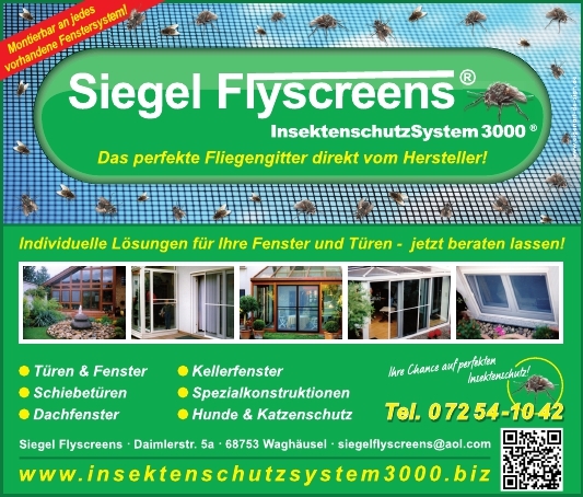 Siegel Flyscreens zufriendene Kunden